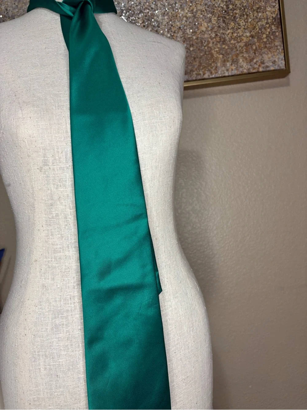 Vesuvio Napoli Emerald Green Satin Tie Handmade Italian Formal Wedding Necktie